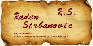 Raden Štrbanović vizit kartica